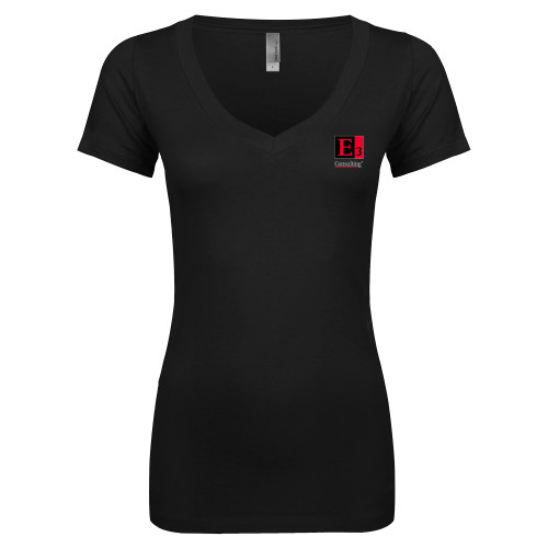 Next Level Womens Black Ideal V Tee-E3 Consulting