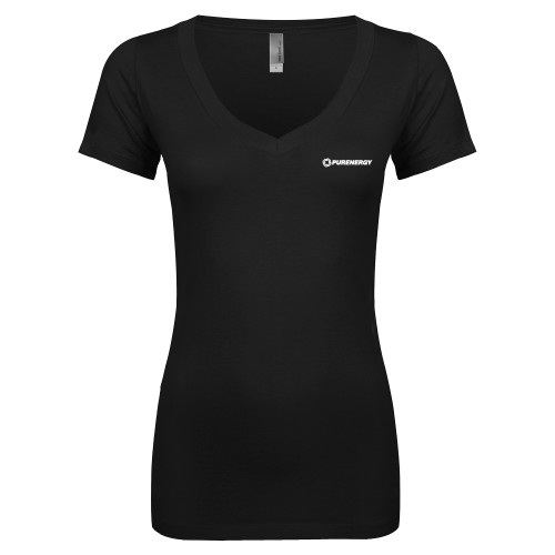 Next Level Womens Black Ideal V Tee-PurEnergy