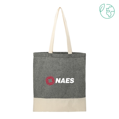 Split Recycled Black Cotton Twill Convention Tote-NAES