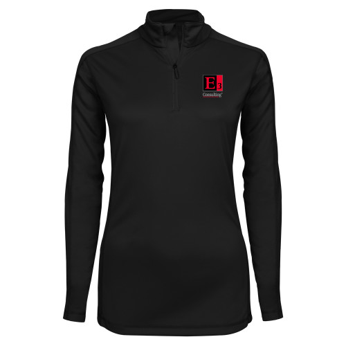 Syntrel Womens Black Interlock 1/4 Zip-E3 Consulting