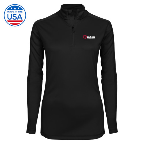 Syntrel Womens Black Interlock 1/4 Zip-NAES Performance Center