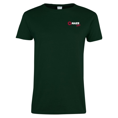 Womens Dark Green Short Sleeve Tee-NAES Safe