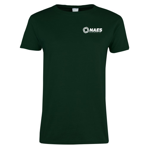 Womens Dark Green Short Sleeve Tee-NAES Renewables