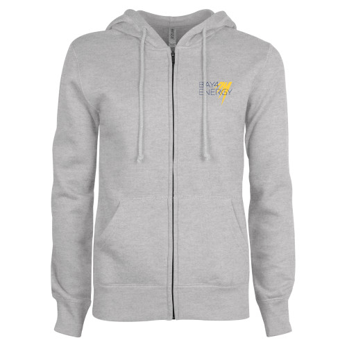 ENZA Womens Grey Fleece Full Zip Hoodie-NAES Bay4 Energy