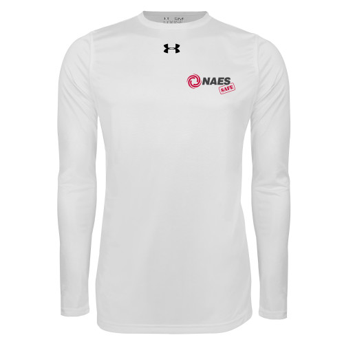 Under Armour White Long Sleeve Tech Tee-NAES Safe