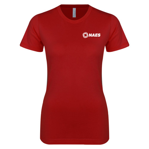 Next Level Womens Cardinal Boyfriend Tee-NAES