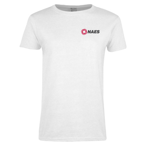 Womens White Short Sleeve Tee-NAES