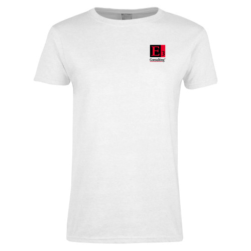 Womens White Short Sleeve Tee-E3 Consulting
