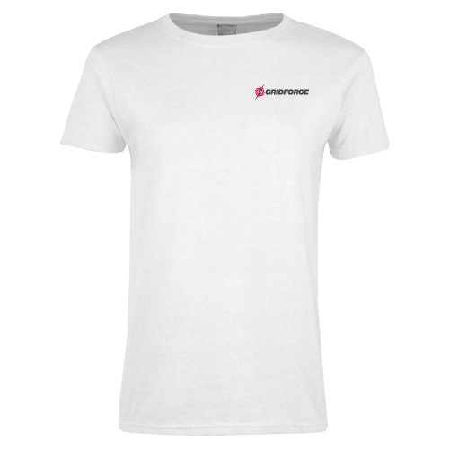 Womens White Short Sleeve Tee-Gridforce
