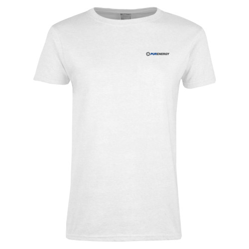 Womens White Short Sleeve Tee-PurEnergy