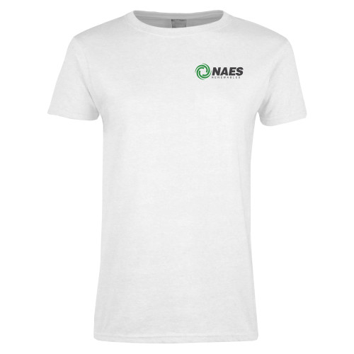 Womens White Short Sleeve Tee-NAES Renewables
