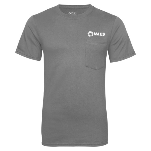 Grey 50/50 T Shirt w/Pocket-NAES