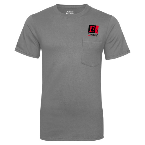 Grey 50/50 T Shirt w/Pocket-E3 Consulting