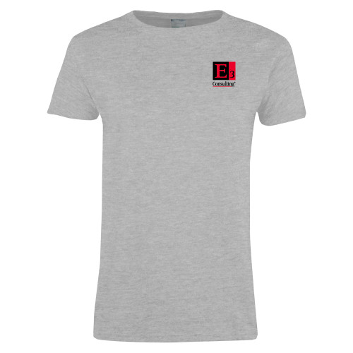 Womens Grey Short Sleeve Tee-E3 Consulting