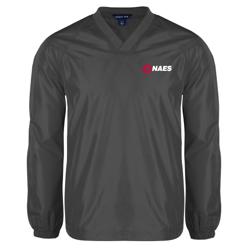 Charcoal V Neck Raglan Windshirt-NAES