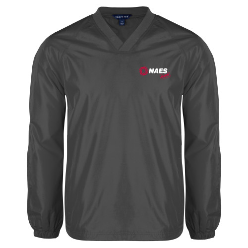 Charcoal V Neck Raglan Windshirt-NAES Safe