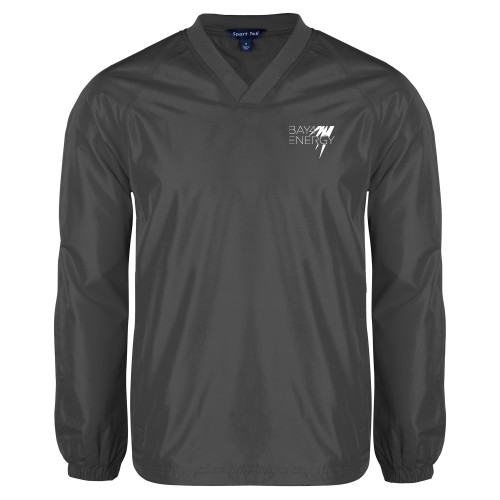 Charcoal V Neck Raglan Windshirt-NAES Bay4 Energy