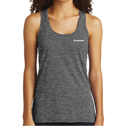 Womens Performance Grey/Black Heather Tank-PurEnergy