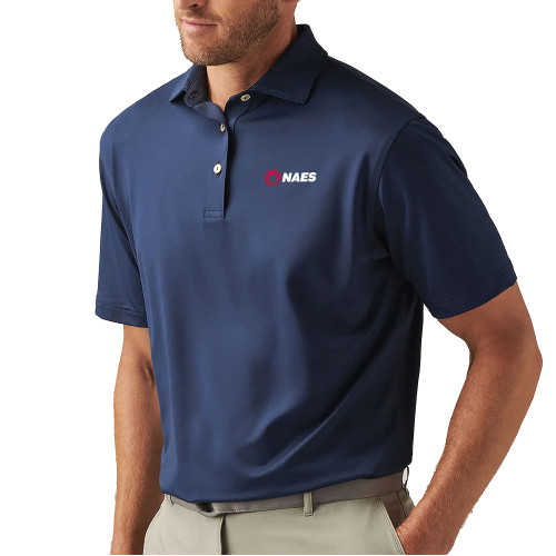 Peter Millar Navy Solid Performance Jersey Polo-NAES
