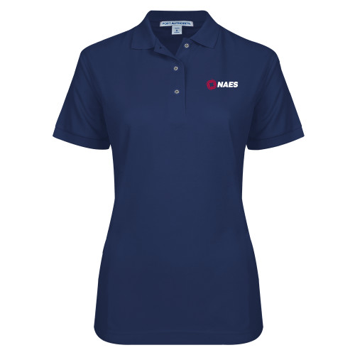 Womens Silk Touch Navy Pique Polo-NAES