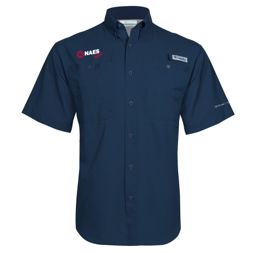 Columbia Navy Tamiami Performance Short Sleeve Shirt-NAES Safe