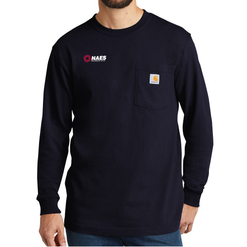 Carhartt Workwear Navy Long Sleeve Pocket T Shirt-NAES Performance Center