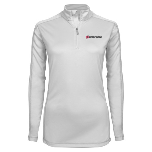 Syntrel Womens White Interlock 1/4 Zip-Gridforce