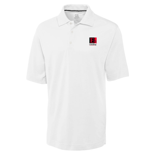 C&B White Advantage TriBlend Pique Polo-E3 Consulting