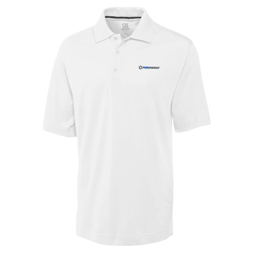 C&B White Advantage TriBlend Pique Polo-PurEnergy