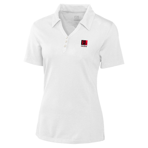 C&B Womens White Advantage Polo-E3 Consulting