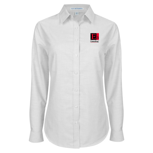 Womens White Oxford Shirt-E3 Consulting