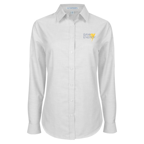 Womens White Oxford Shirt-NAES Bay4 Energy