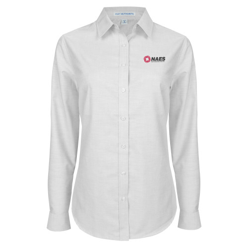 Womens White Oxford Shirt-NAES Performance Center