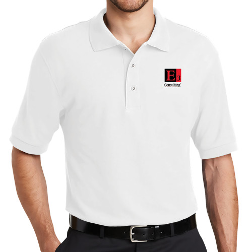 White Silk Touch Polo-E3 Consulting