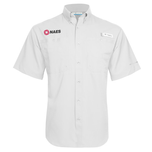 Columbia White Tamiami Performance Short Sleeve Shirt-NAES