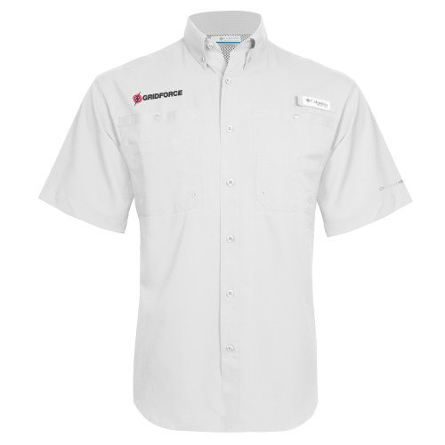 Columbia White Tamiami Performance Short Sleeve Shirt-Gridforce