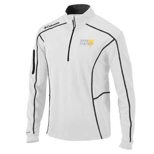 Columbia White Omni Wick Shotgun 1/4 Zip-NAES Bay4 Energy
