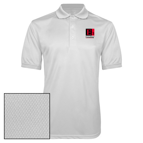 White Dry Mesh Polo-E3 Consulting