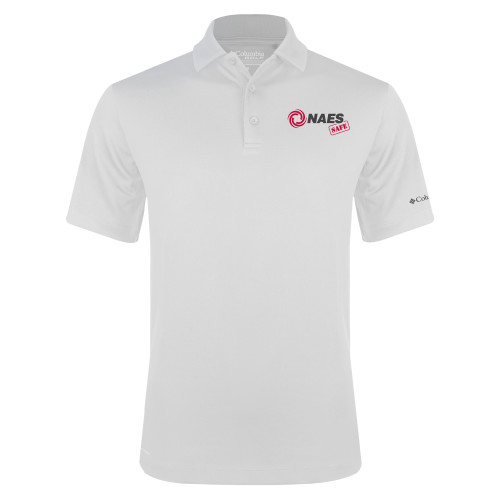 Columbia White Omni Wick Drive Polo-NAES Safe