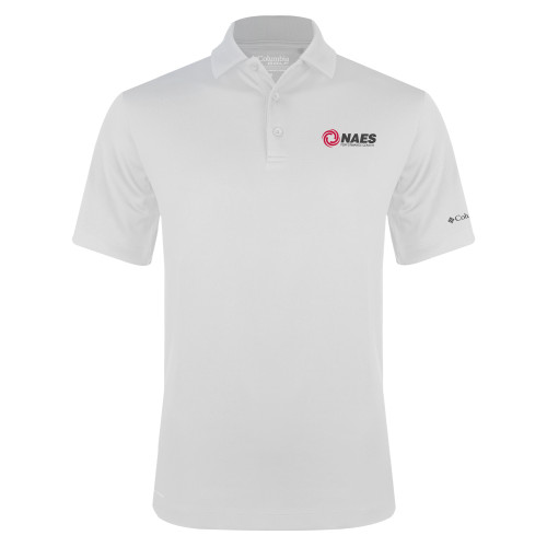 Columbia White Omni Wick Drive Polo-NAES Performance Center