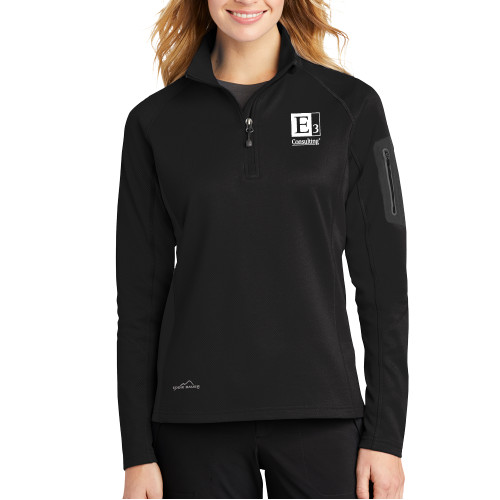 Eddie Bauer Womens Black 1/2 Zip Performance Fleece-E3 Consulting