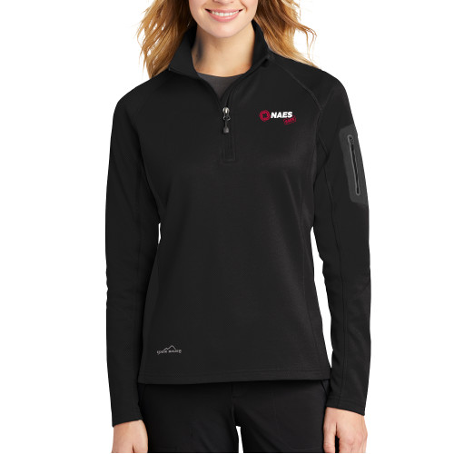 Eddie Bauer Womens Black 1/2 Zip Performance Fleece-NAES Safe