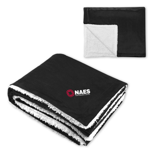 Super Soft Luxurious Black Sherpa Throw Blanket-NAES Performance Center