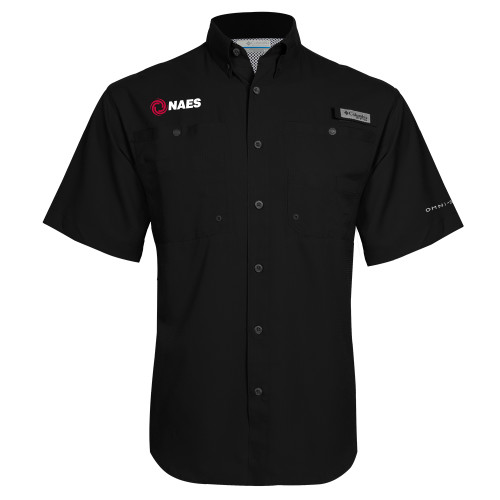 Columbia Black Tamiami Performance Short Sleeve Shirt-NAES