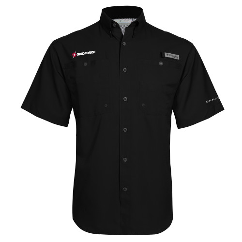 Columbia Black Tamiami Performance Short Sleeve Shirt-Gridforce