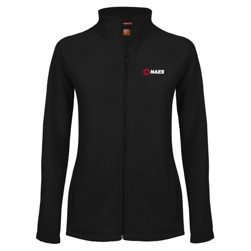 Womens Black Fleece Full Zip Jacket-NAES