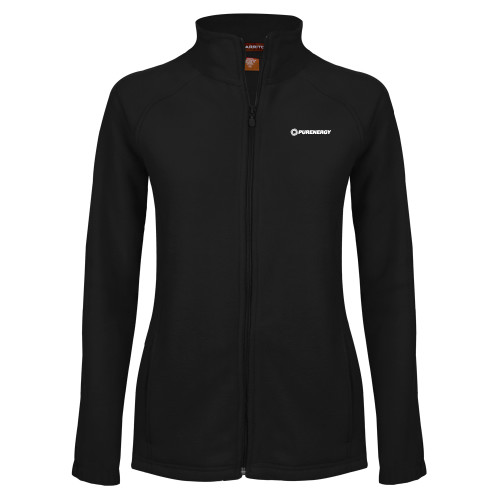 Womens Black Fleece Full Zip Jacket-PurEnergy