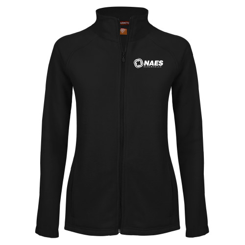 Womens Black Fleece Full Zip Jacket-NAES Renewables