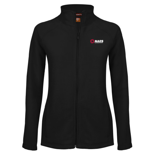 Womens Black Fleece Full Zip Jacket-NAES Performance Center
