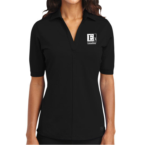 OGIO Womens Black Metro Polo-E3 Consulting